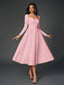 "Vienna" Long Sleeve Off-Shoulder Midi Dress