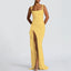 Zenvira | Sleeveless Bodycon Ruched High Slit Maxi Dress