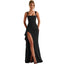 Zenvira | Sleeveless Bodycon Ruched High Slit Maxi Dress