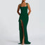 Zenvira | Sleeveless Bodycon Ruched High Slit Maxi Dress