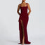 Zenvira | Sleeveless Bodycon Ruched High Slit Maxi Dress