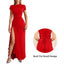 "Velise" Ruched High-Slit Maxi Dress