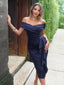 "Viv" Off-Shoulder Peplum Midi