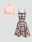 The "Hadley" 2-Piece Plaid Dress & Sweater Set