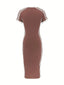 Clyvera | V-Neck Stripe Dress
