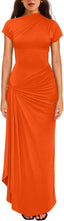 "Nadine" High Neck Draped Gown