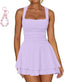 Arivelle | Square Neck Ruched Mini Dress