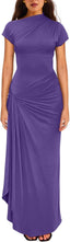 "Nadine" High Neck Draped Gown