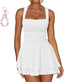 Arivelle | Square Neck Ruched Mini Dress