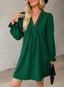 Veloria | A-Line Ruffle Sleeve V-Neck Mini Dress
