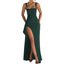 Zenvira | Sleeveless Bodycon Ruched High Slit Maxi Dress