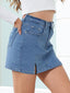 Reese | Split-Hem Denim Skort with Built-In Shorts