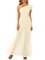 "Zyora" One-Shoulder Pleated Maxi Dress
