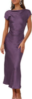 "Helena" Satin Midi Dress