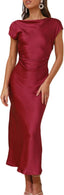 "Helena" Satin Midi Dress