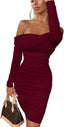"Zara" One-Shoulder Ruched Mini Dress