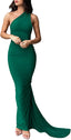 "Carmen" One-Shoulder Draped Gown