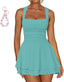 Arivelle | Square Neck Ruched Mini Dress