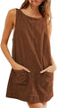 Clyora | Corduroy Overall Mini Dress with Pockets
