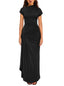 "Velise" Ruched High-Slit Maxi Dress