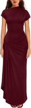 "Nadine" High Neck Draped Gown