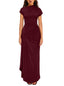 "Velise" Ruched High-Slit Maxi Dress