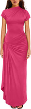 "Nadine" High Neck Draped Gown