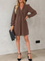 Veloria | A-Line Ruffle Sleeve V-Neck Mini Dress