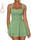 Arivelle | Square Neck Ruched Mini Dress