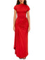 "Velise" Ruched High-Slit Maxi Dress
