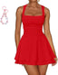 Arivelle | Square Neck Ruched Mini Dress