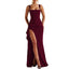 Zenvira | Sleeveless Bodycon Ruched High Slit Maxi Dress