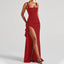 Zenvira | Sleeveless Bodycon Ruched High Slit Maxi Dress