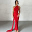 "Carmen" One-Shoulder Draped Gown