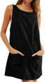 Clyora | Corduroy Overall Mini Dress with Pockets