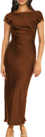 "Helena" Satin Midi Dress
