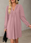 Veloria | A-Line Ruffle Sleeve V-Neck Mini Dress