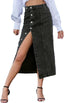 👖 The Drew | Front-Slit Denim Midi Skirt