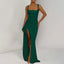 Zenvira | Sleeveless Bodycon Ruched High Slit Maxi Dress