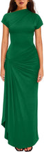 "Nadine" High Neck Draped Gown