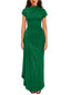 "Velise" Ruched High-Slit Maxi Dress