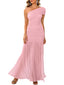 "Zyora" One-Shoulder Pleated Maxi Dress