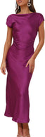 "Helena" Satin Midi Dress