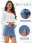 Reese | Split-Hem Denim Skort with Built-In Shorts