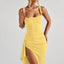 Zenvira | Sleeveless Bodycon Ruched High Slit Maxi Dress