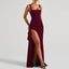 Zenvira | Sleeveless Bodycon Ruched High Slit Maxi Dress