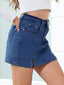 Reese | Split-Hem Denim Skort with Built-In Shorts