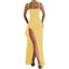 Zenvira | Sleeveless Bodycon Ruched High Slit Maxi Dress