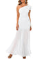 "Zyora" One-Shoulder Pleated Maxi Dress