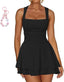 Arivelle | Square Neck Ruched Mini Dress